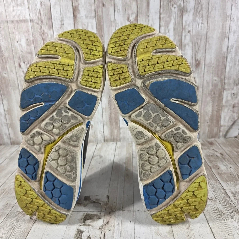 Hoka One One Bondi 3 Mens 12 Blue Grey Yellow Running Shoes 30609 029 BBHC